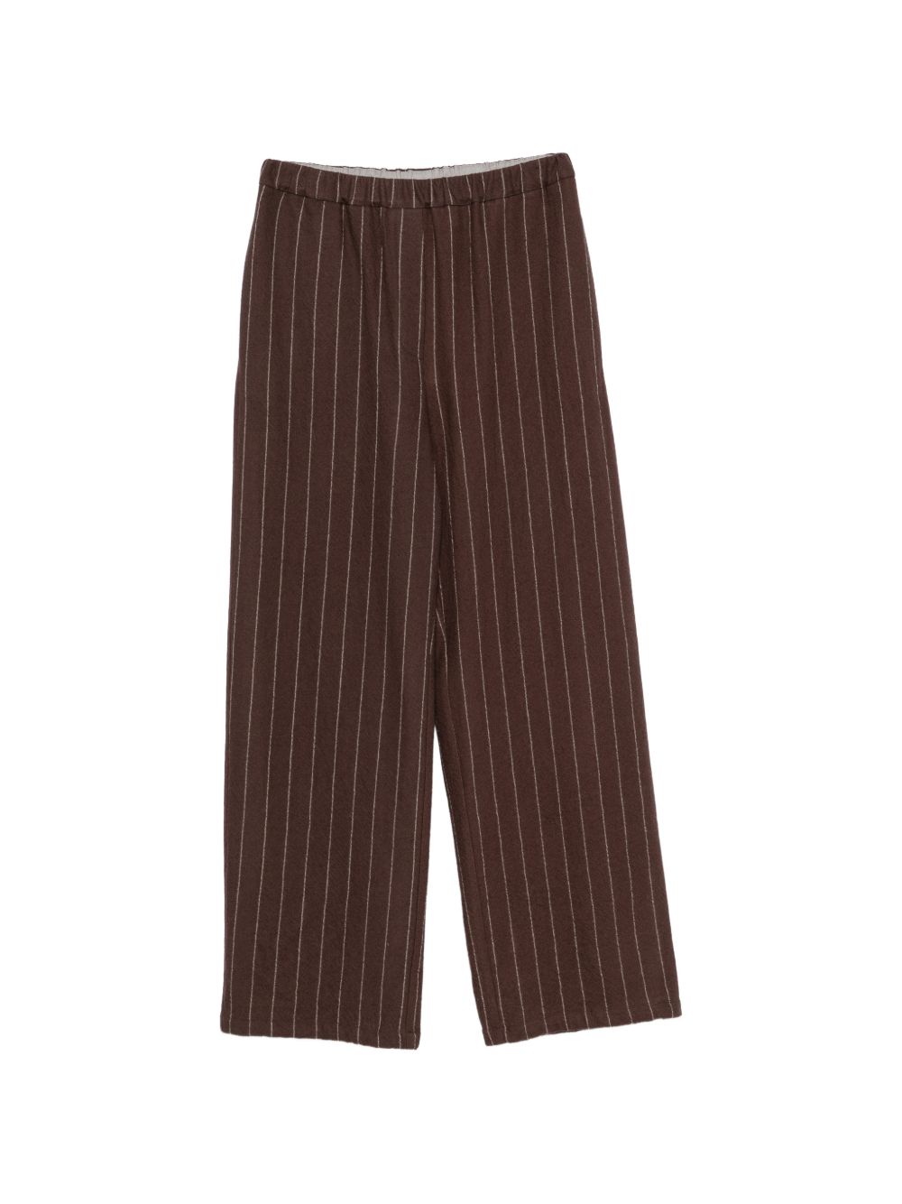 Alysi Wool Pinstripe Trousers — Brown