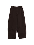 Alysi Cotton Wide-Leg Trousers — Brown