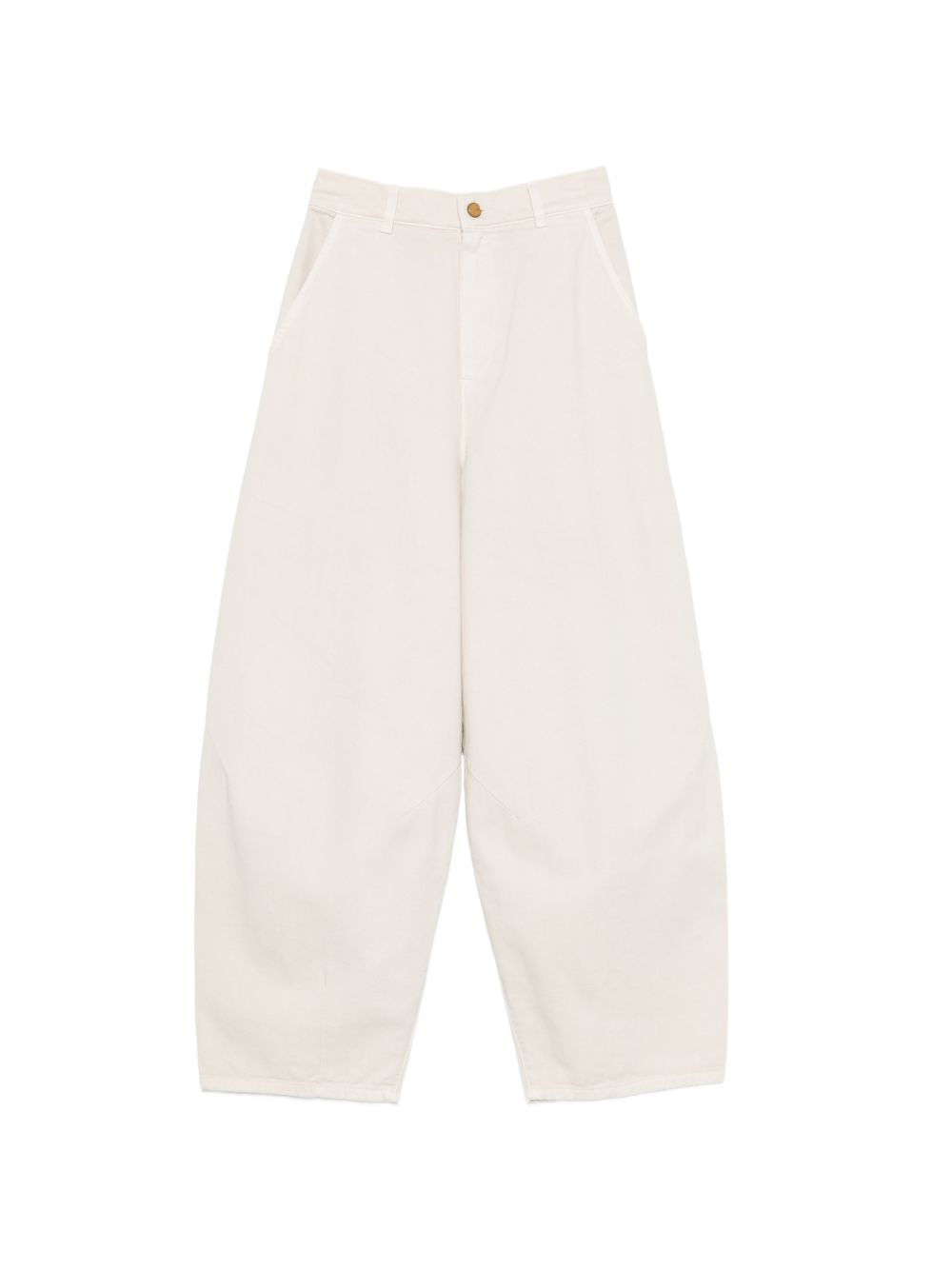 Alysi Wide-Leg Cotton Trousers — White