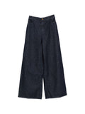 Alysi Wide-Leg Denim Jeans — Navy