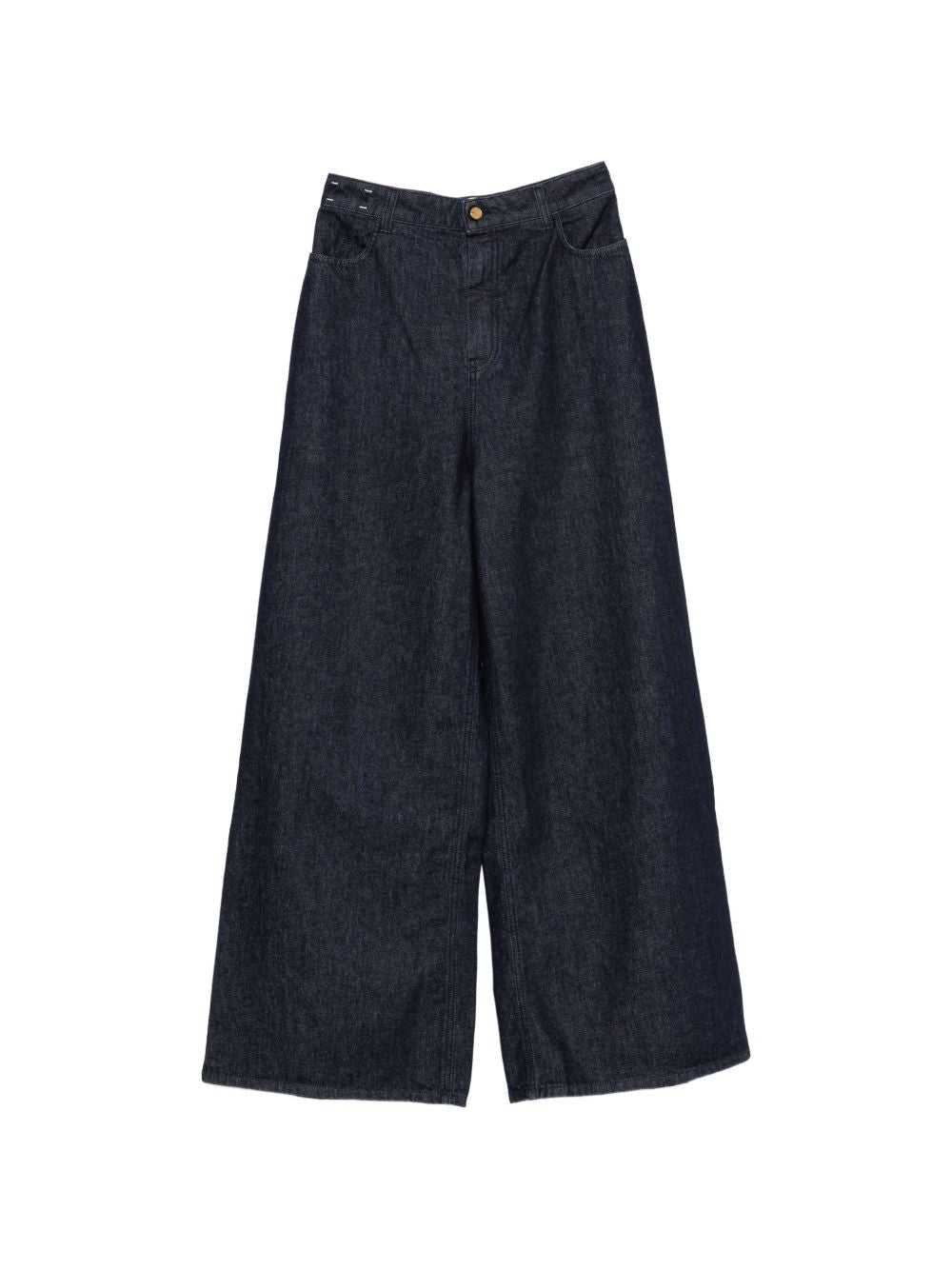 Alysi Wide-Leg Denim Jeans — Navy