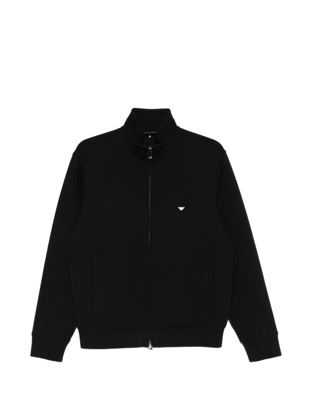 Emporio Armani Logo-Detail Zip Sweatshirt — Black