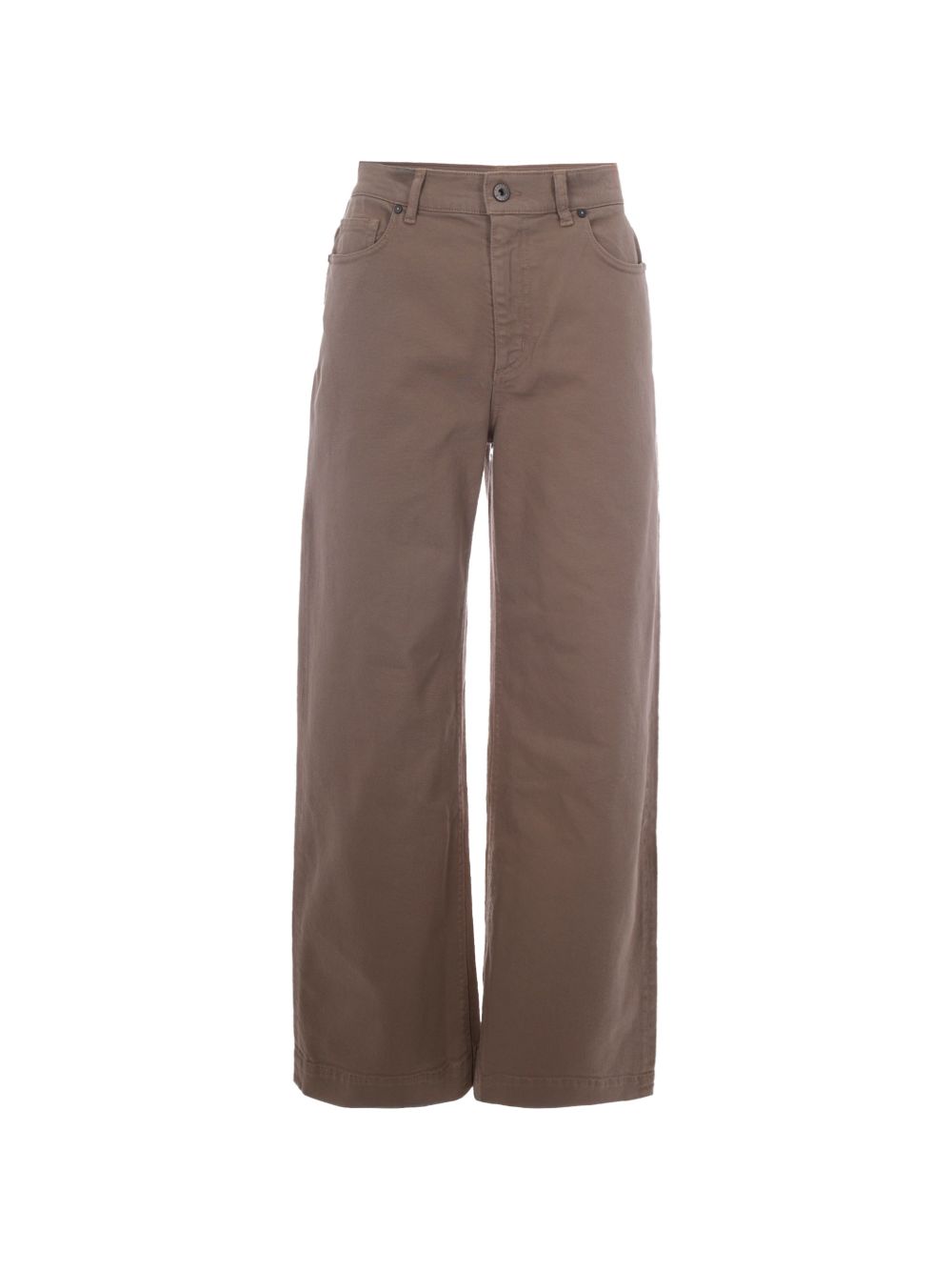 Parosh Wide-Leg Cotton Trousers — Taupe