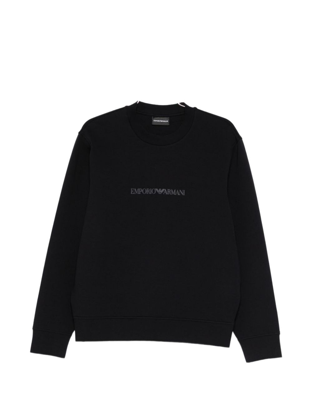 Emporio Armani Logo-Embroidered Sweatshirt — Black