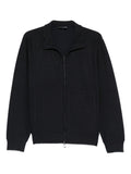 Emporio Armani Logo-Textured Zip Sweatshirt — Black