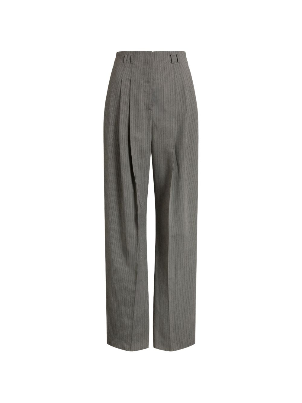 032C Wool Blend Tailored Trousers — Grey