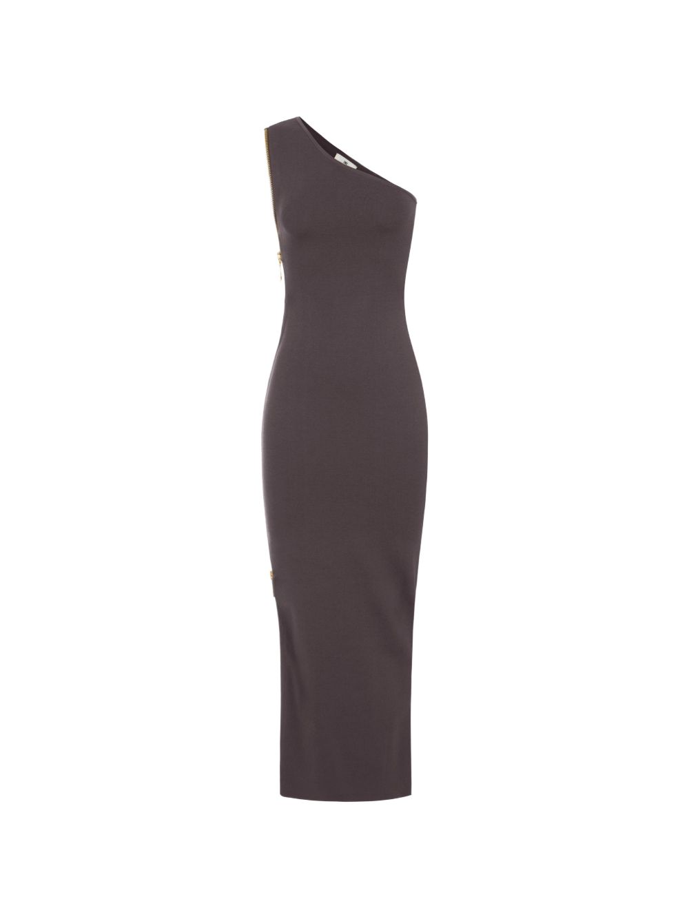 Elisabetta Franchi One-Shoulder Dress — Brown