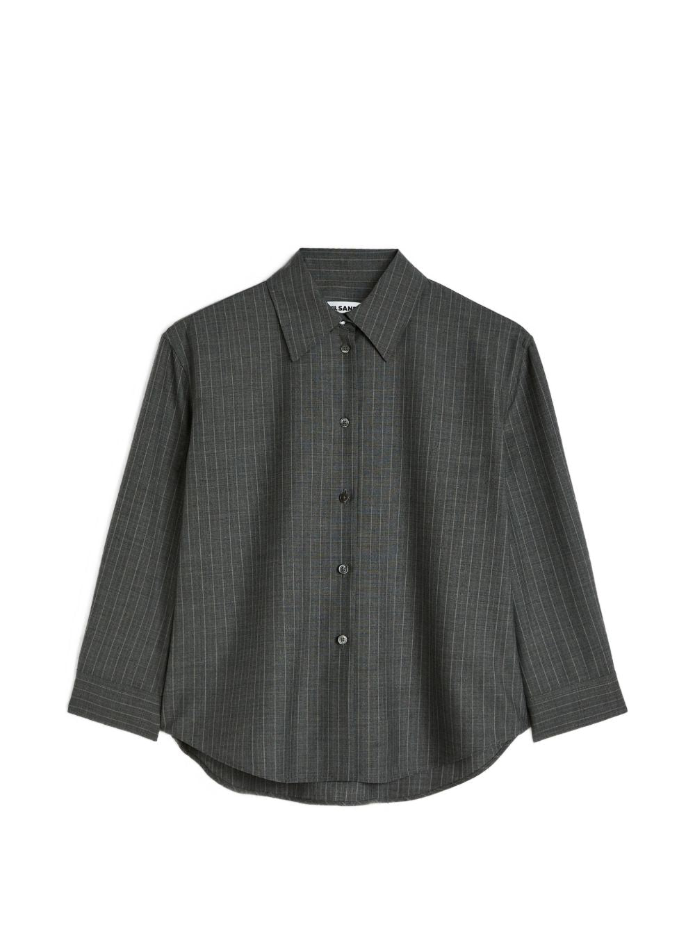 Jil Sander Pinstripe Wool Shirt — Grey