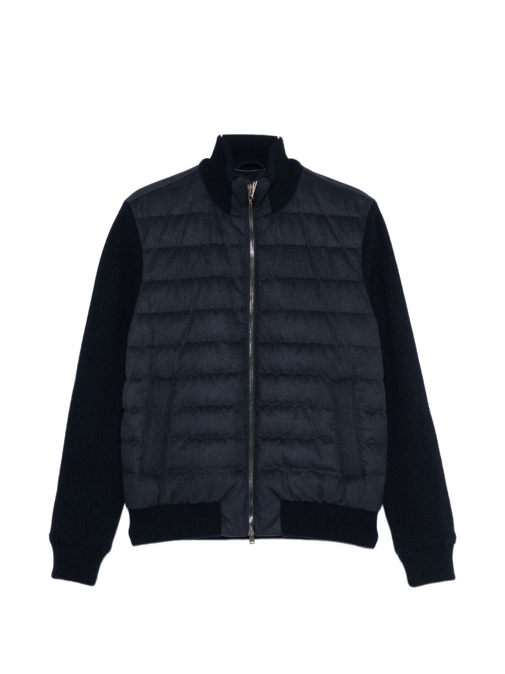 HERNO Quilted Knit Jacket — Navy