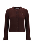 Maison Kitsuné Baby Fox Wool Cardigan Cardigan — Brown