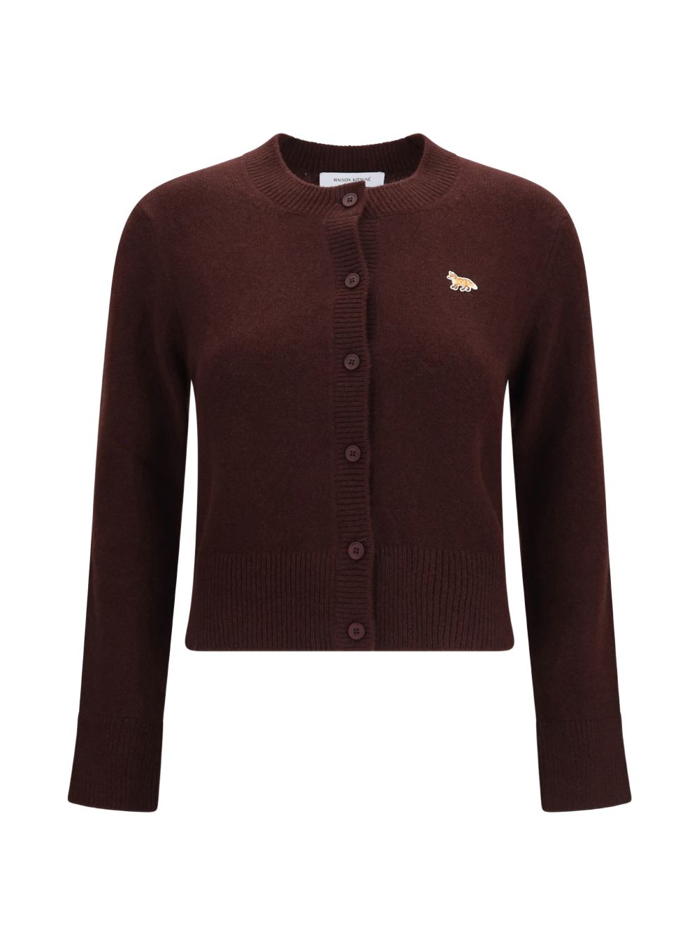 Maison Kitsuné Baby Fox Wool Cardigan Cardigan — Brown