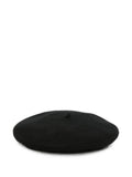 Emporio Armani Logo-Embossed Wool Beret — Black