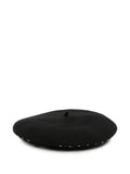Emporio Armani Logo-Embroidered Wool Beret — Black
