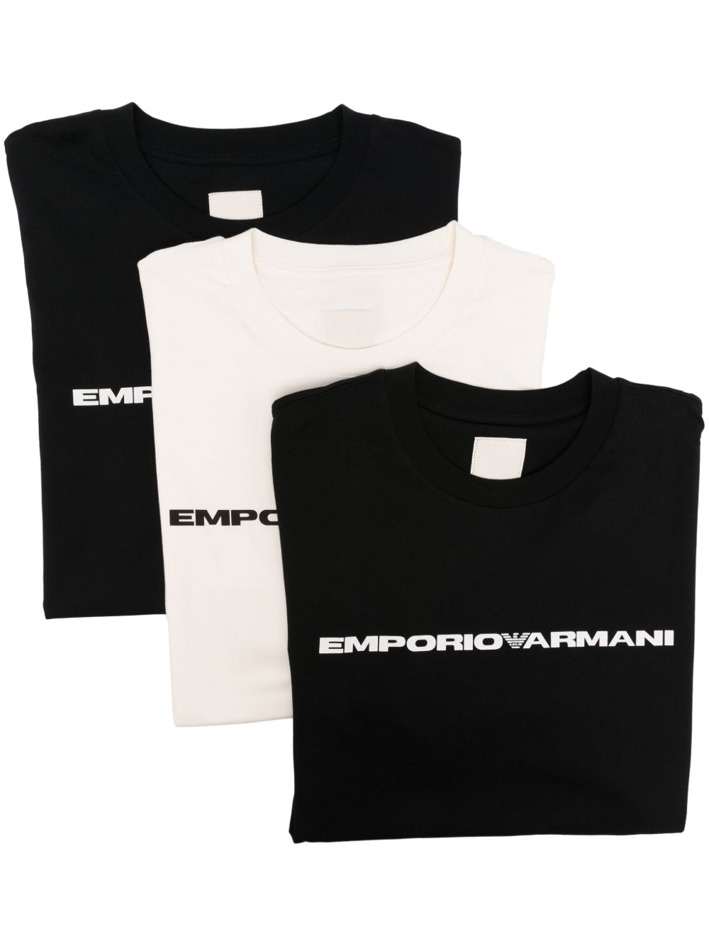 Emporio Armani Logo-Print Cotton T-Shirt — black