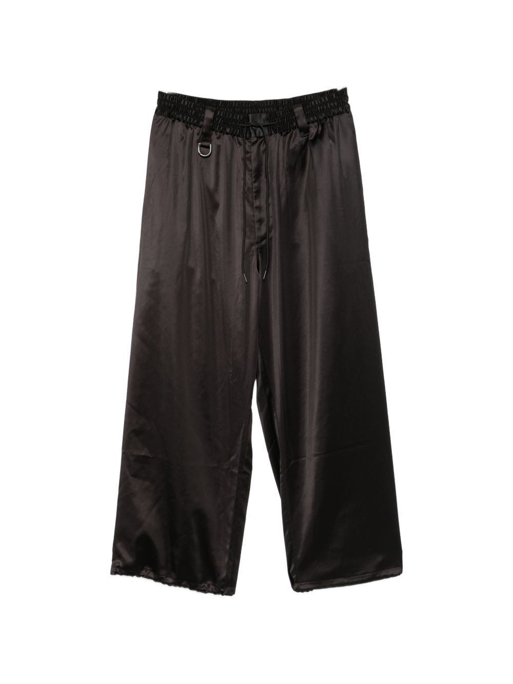 Y-3 Logo Satin-Finish Joggers — Black