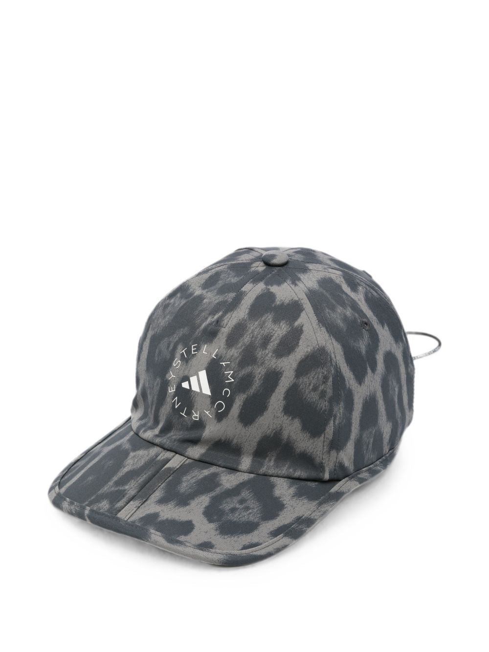 Adidas By Stella McCartney Leopard-Print Baseball Cap — Grey