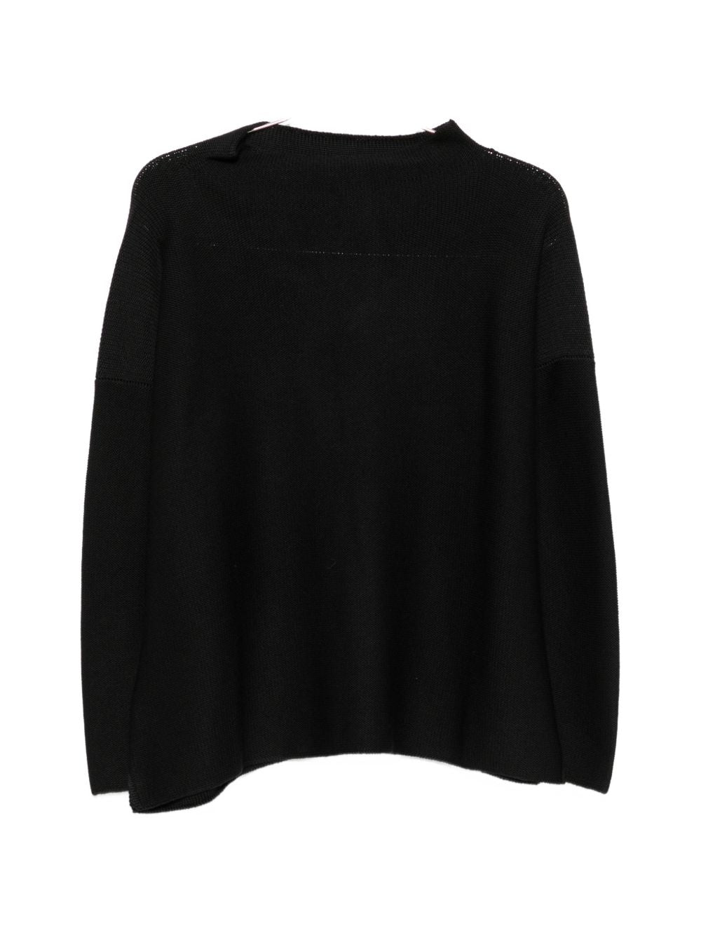 Daniela Gregis Fine-Knit Drop-Shoulder Sweater — Black