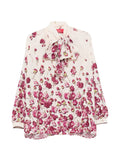 F.R.S . Floral Print Silk Blend Blouse — Cream