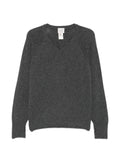 Alysi Cashmere V-Neck Sweater — Charcoal grey