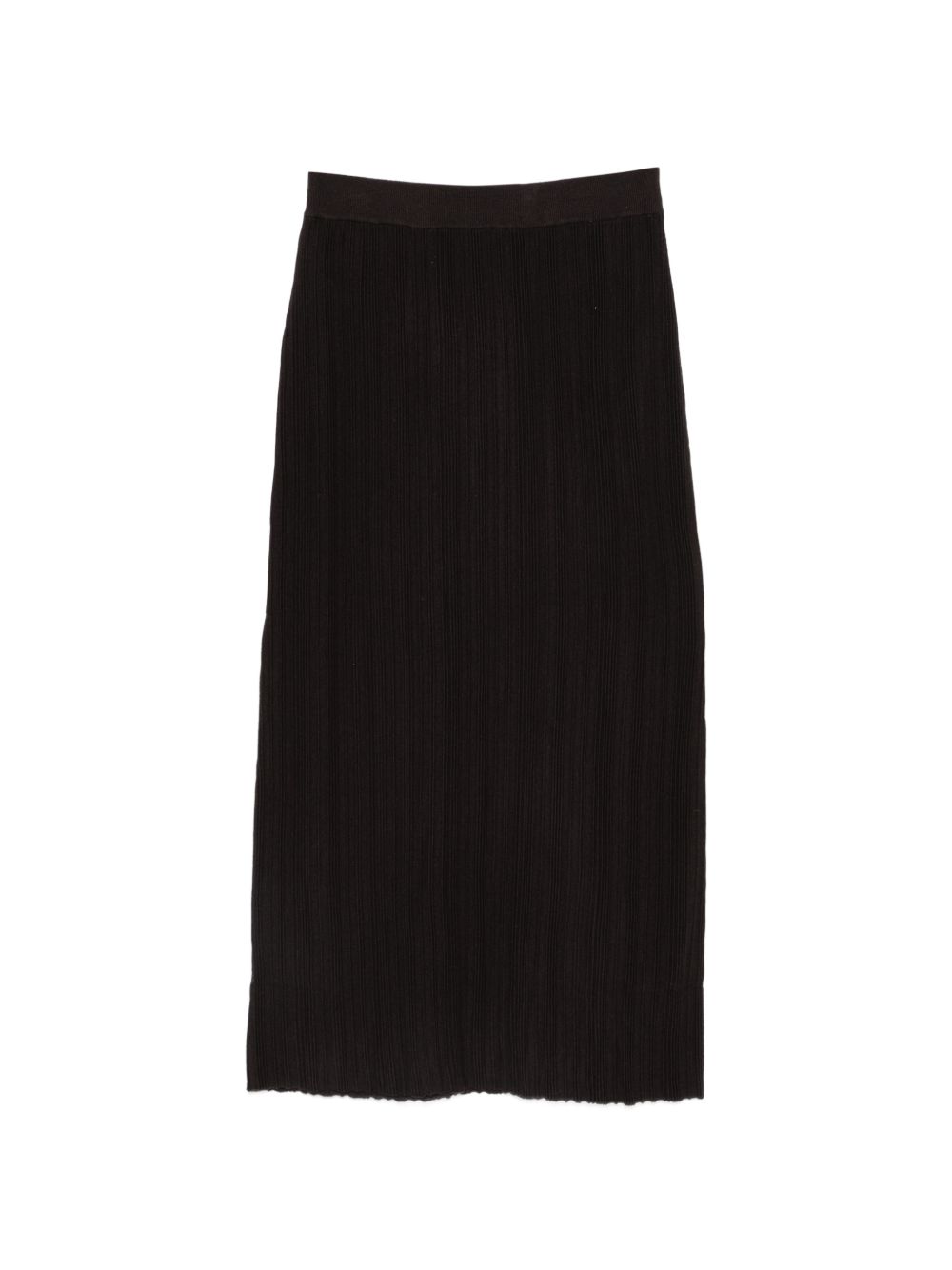 Alysi Ribbed Wool Knit Skirt — Black