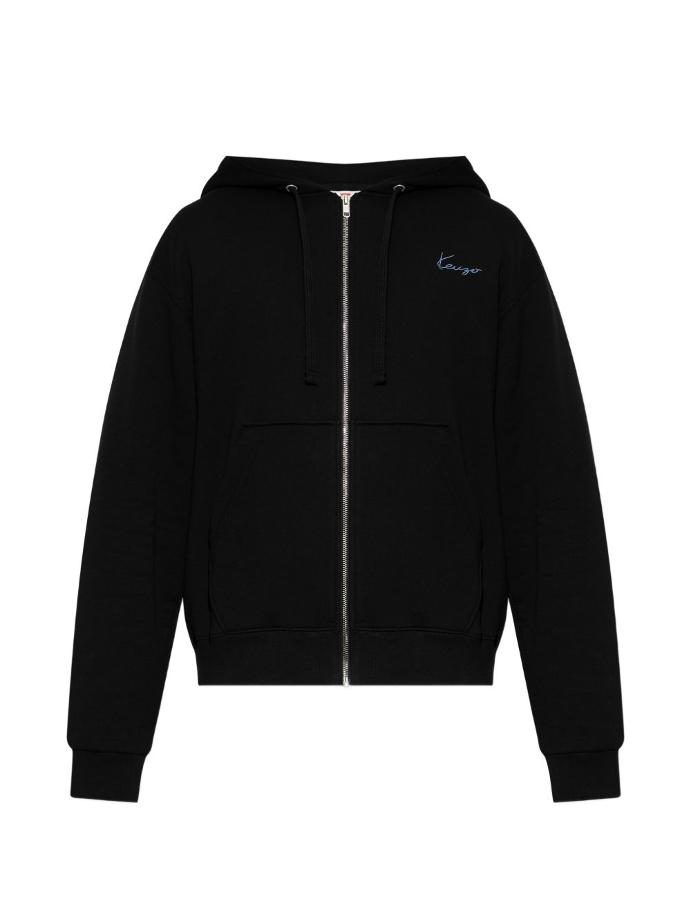 Kenzo Logo-Embroidered Hoodie — Black