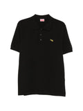 Polo Kenzo de algodón con logo bordado — Negro