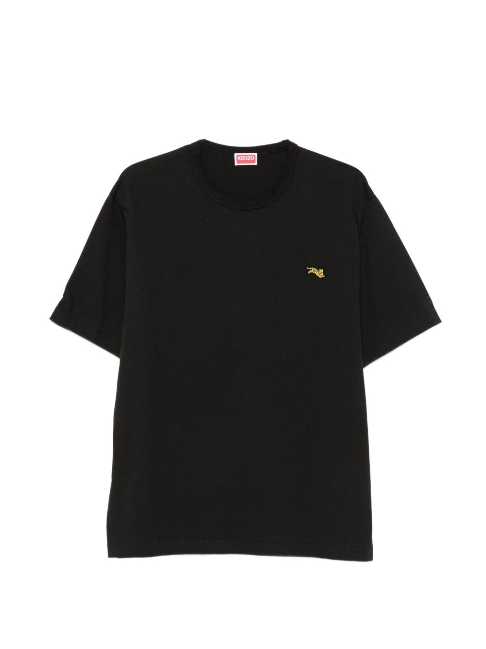 Camiseta de algodón con logo bordado Kenzo — Negro