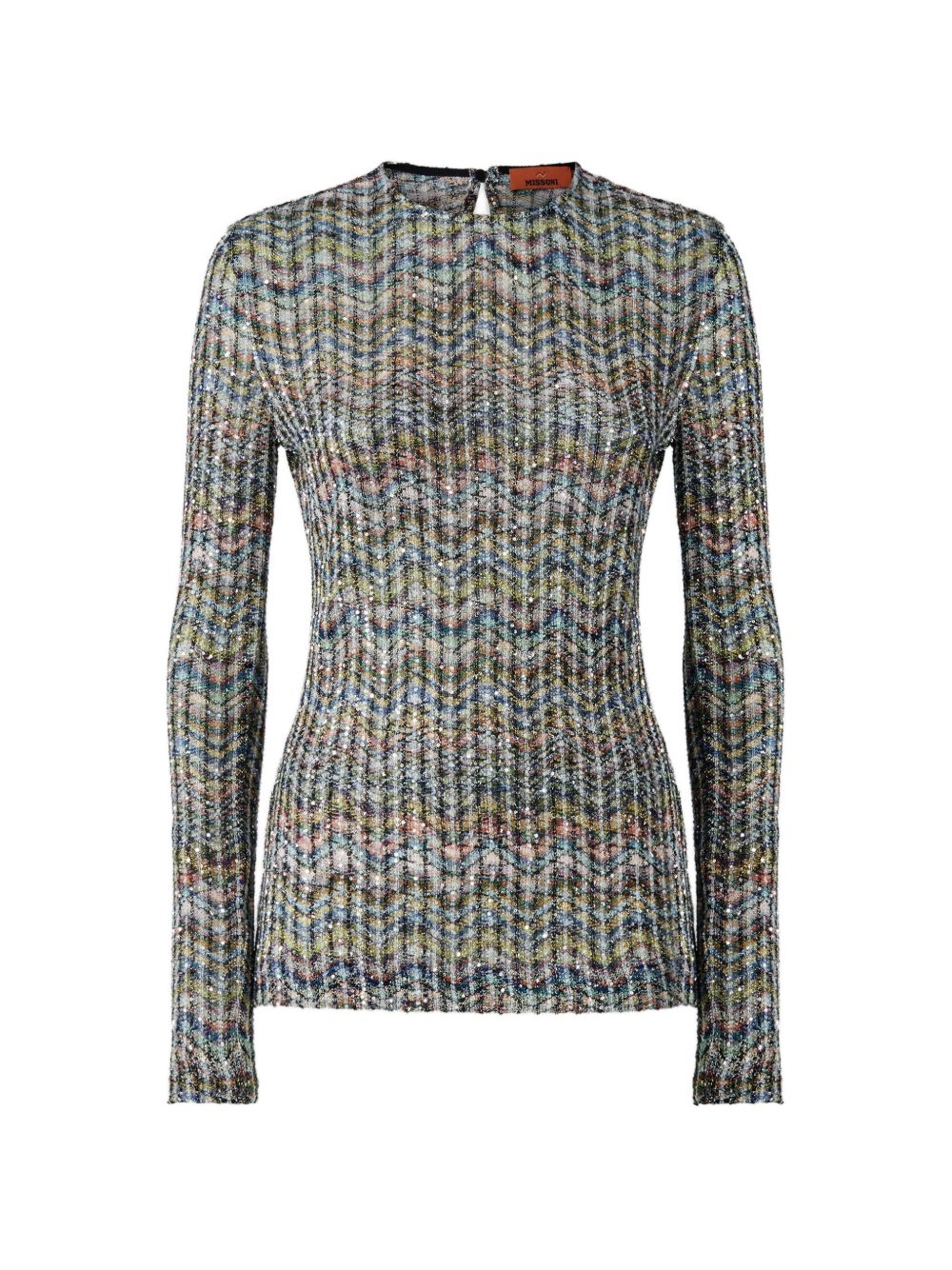 Missoni Zigzag Knit Sweater — blue