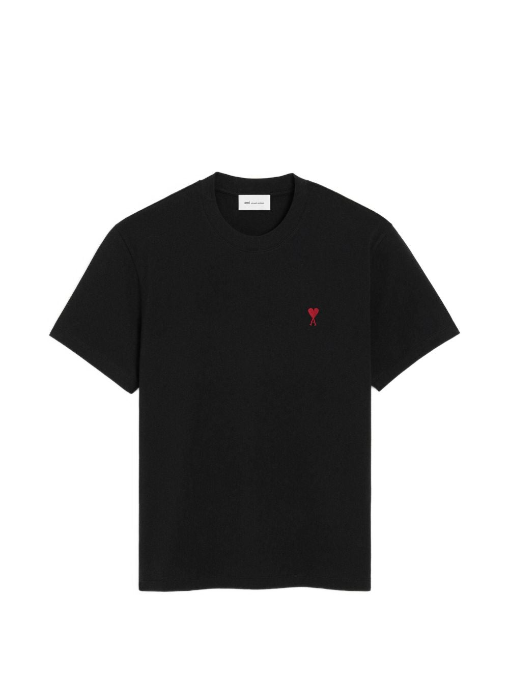 Ami Paris Embroidered Logo T-Shirt — Black