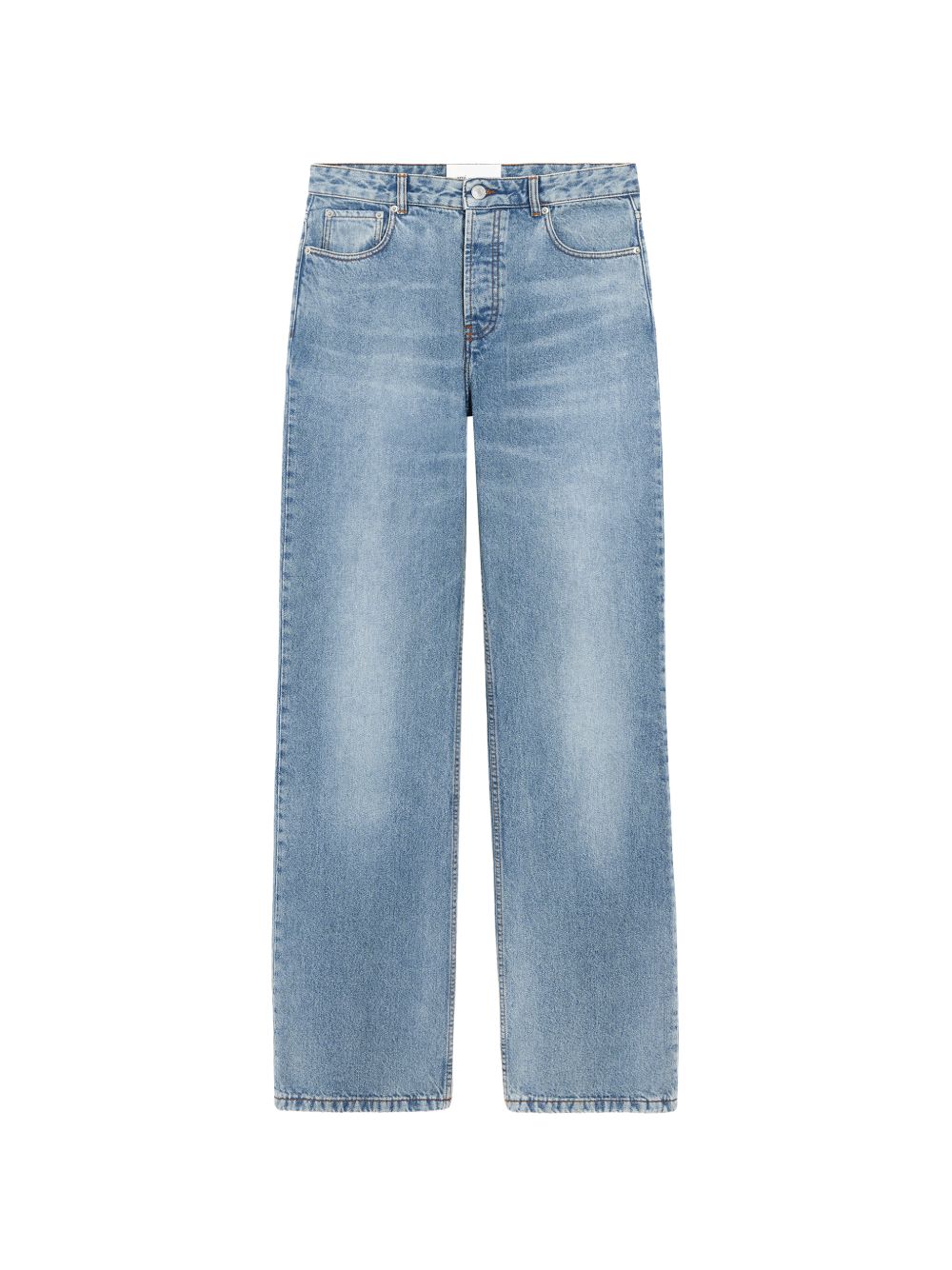 Ami Paris Wide-Leg Denim Jeans — Light Blue