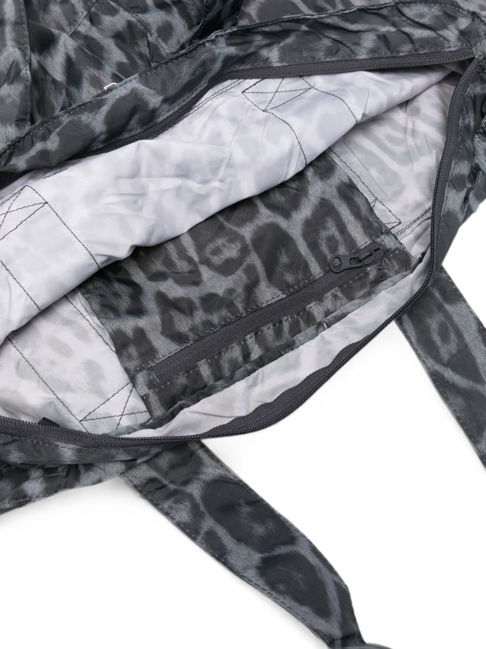 Adidas By Stella McCartney Leopard Print Logo Tote Bag — Grey