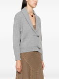 Forte Forte Ribbed Cashmere-Blend Cardigan — Grey