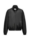 Saint Laurent Leather Bomber Jacket — Black