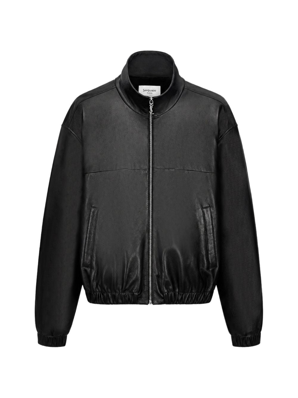 Saint Laurent Leather Bomber Jacket — Black