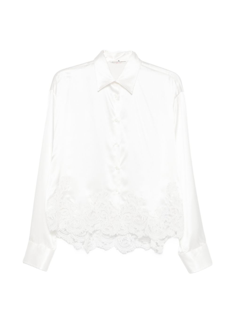 Ermanno Scervino Lace-Trim Satin Blouse — White
