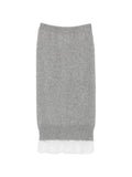 Ermanno Scervino Cashmere Lace-Trim Skirt — Grey