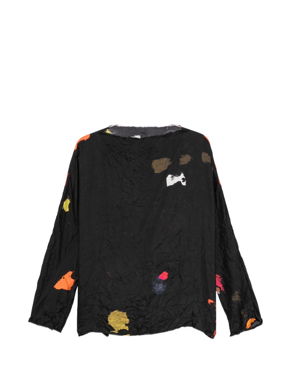 Daniela Gregis Abstract Print Silk Shirt — Black