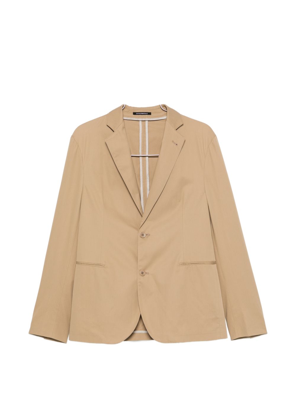 Emporio Armani Single-Breasted Cotton Suit — Camel