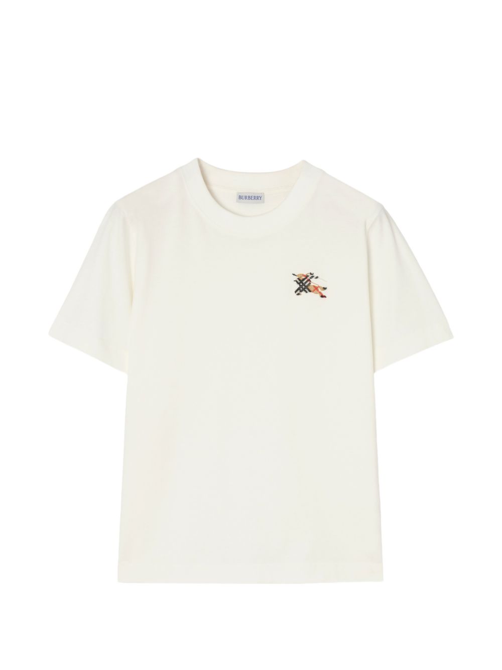 Burberry Logo-Embroidered T-shirt — Off-White