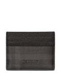 Burberry Check Jacquard Card Case — Charcoal