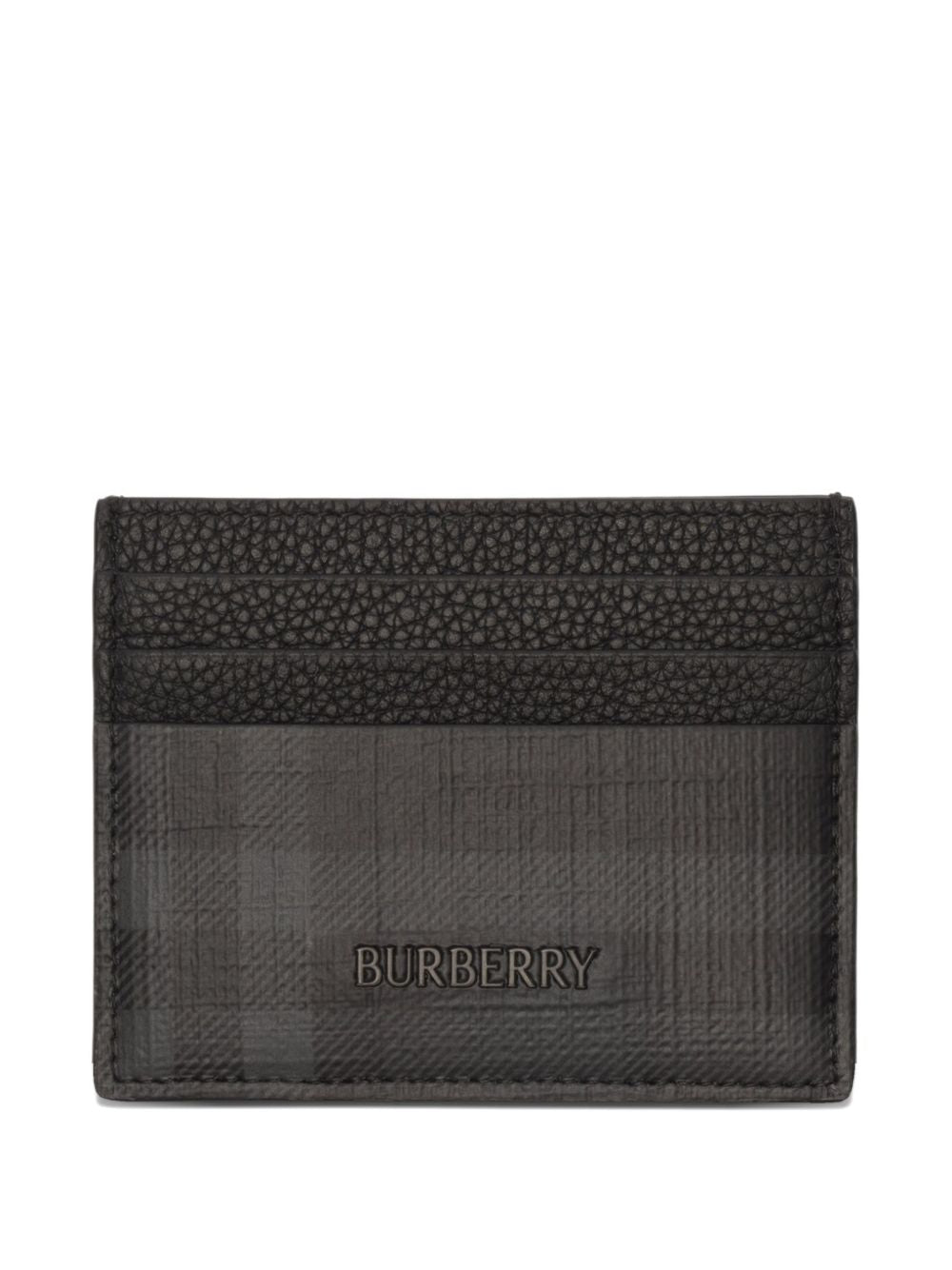 Burberry Check Jacquard Card Case — Charcoal