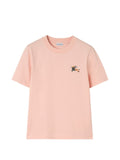 Burberry Logo-Embroidered Cotton T-Shirt — Pink