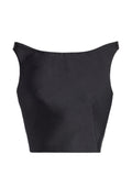 Jil Sander Silk and Wool Cropped Tank Top — Black