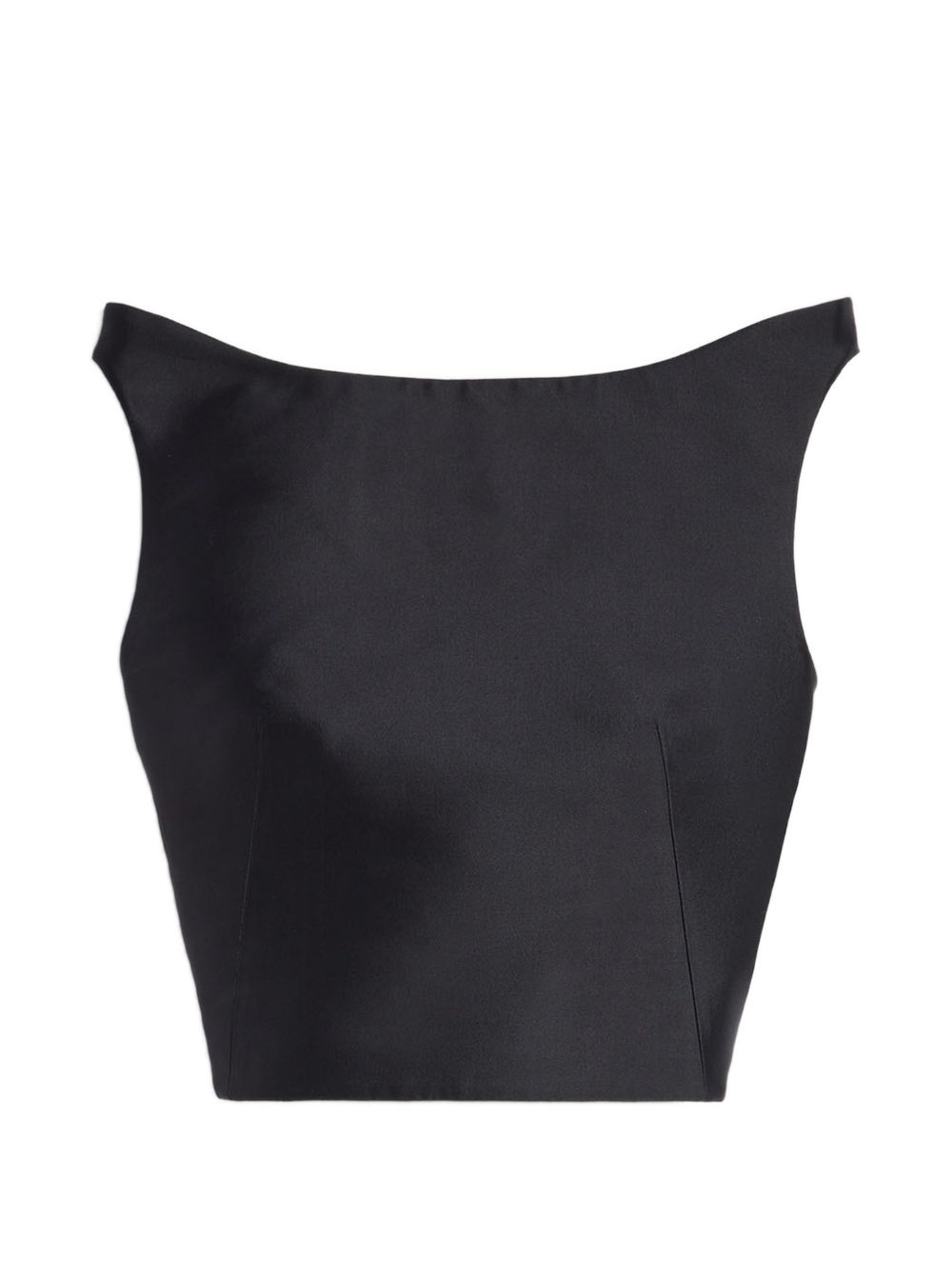 Jil Sander Silk and Wool Cropped Tank Top — Black
