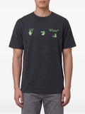 Camiseta de algodón Off White con logo bordado — Negra