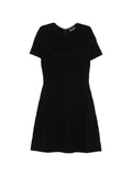 Emporio Armani Scallop-Edge Textured Dress — Black
