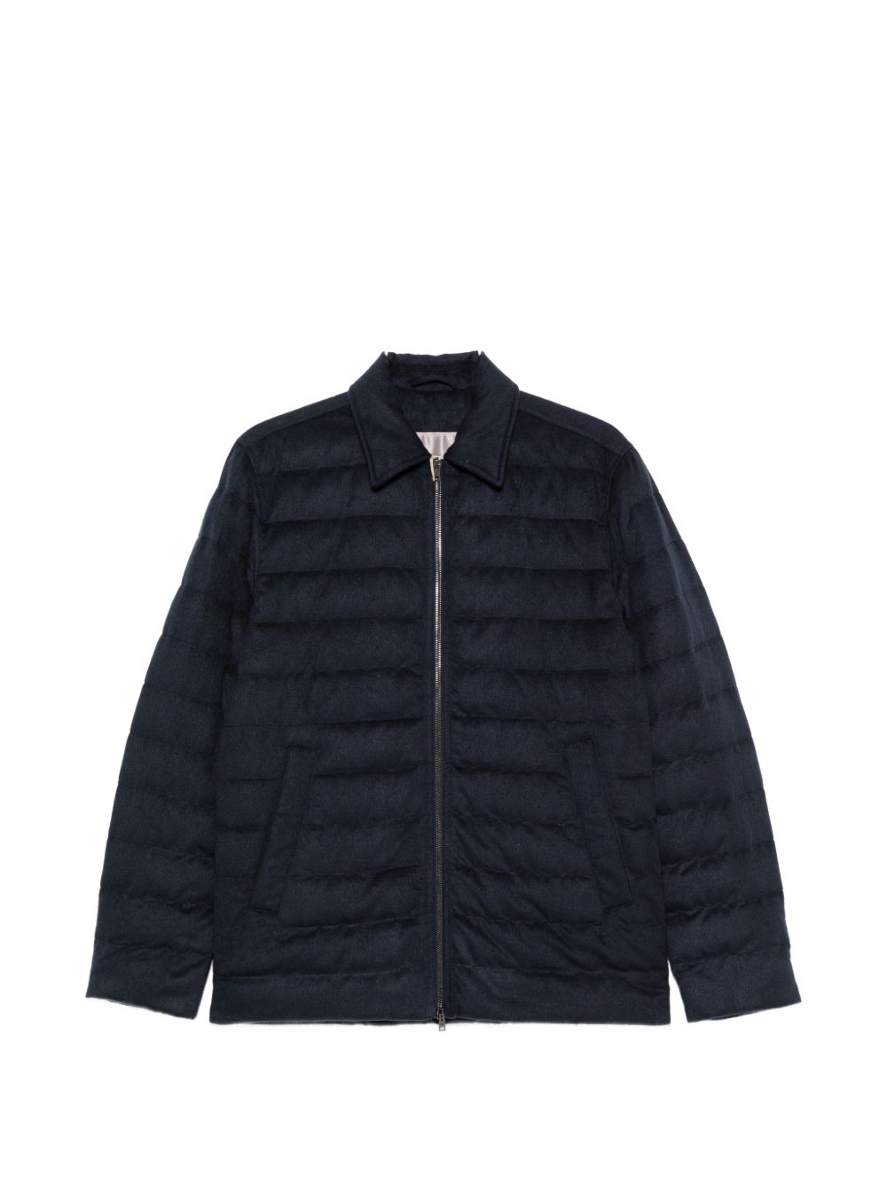 HERNO Horizontal Quilted Jacket — Navy