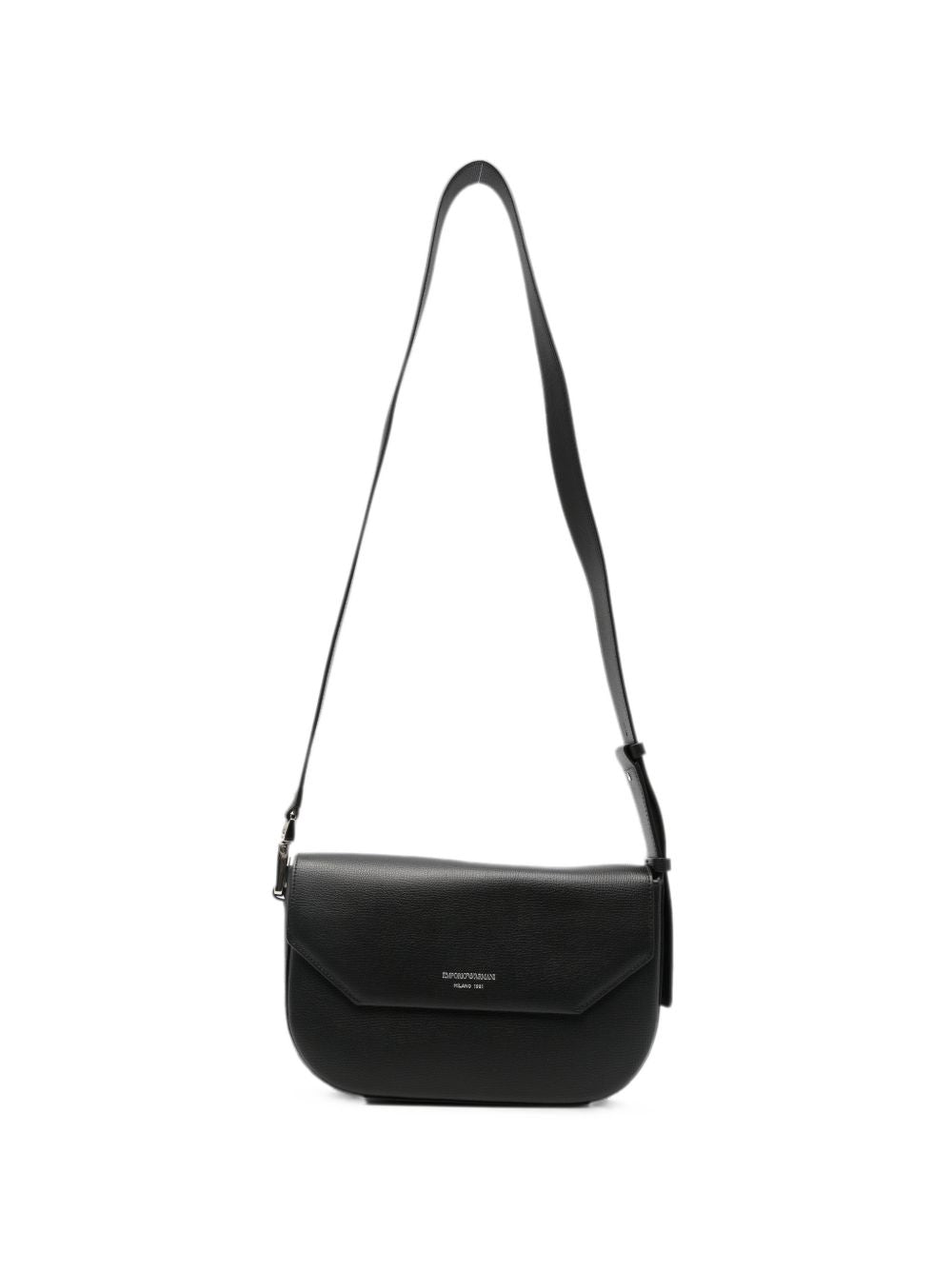 Emporio Armani Grained Leather Shoulder Bag — Black