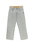 Emporio Armani Monogram-Pattern Cotton Jeans — Light Blue