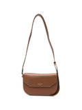 Emporio Armani Grainy Leather Shoulder Bag — Brown